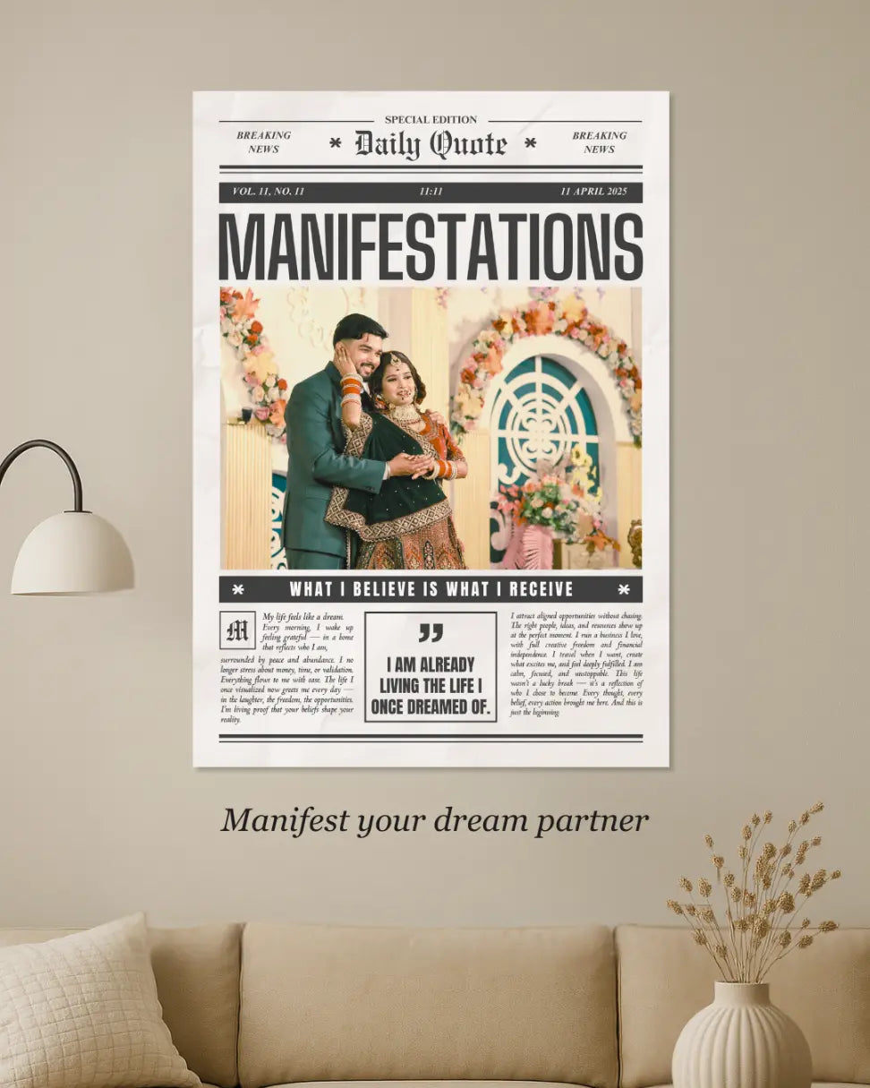 Manifestations Custom Vintage Newspaper Poster – Manifest your desire