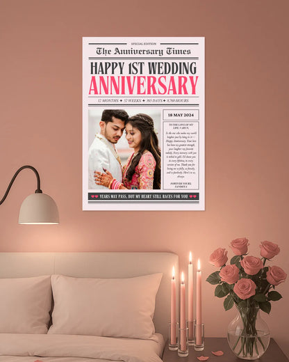 The Anniversary Times Custom Anniversary Poster – Anniversary Gift
