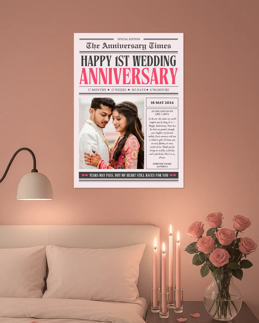 The Anniversary Times Custom Anniversary Poster – Anniversary Gift