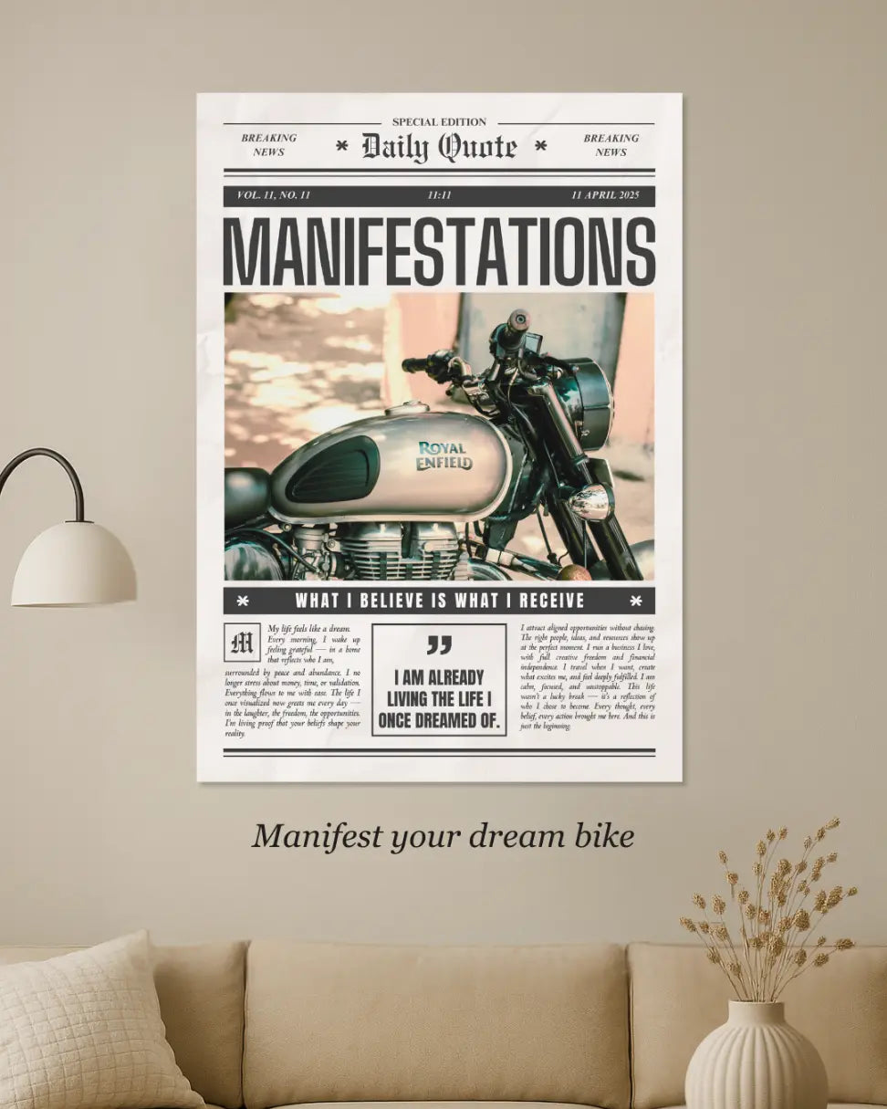 Manifestations Custom Vintage Newspaper Poster – Manifest your desire