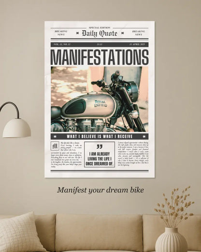 Manifestations Custom Vintage Newspaper Poster – Manifest your desire