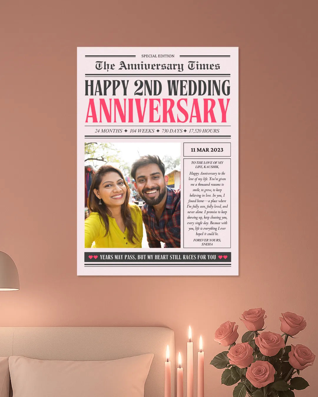 The Anniversary Times Custom Anniversary Poster – Anniversary Gift