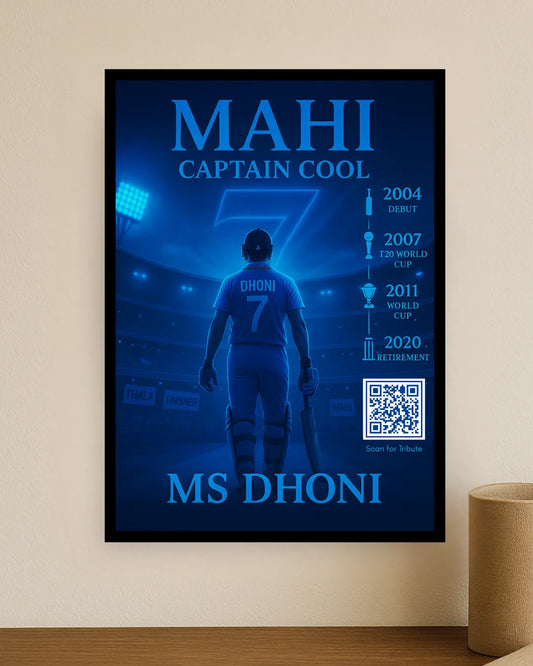 MAHI: Captain Cool – MS Dhoni Tribute Poster (Only 183 Prints Available)